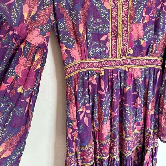 Spell & The Gypsy Collective Bianca Wisteria Purple Organic Cotton Maxi Dress - Picture 11 of 16